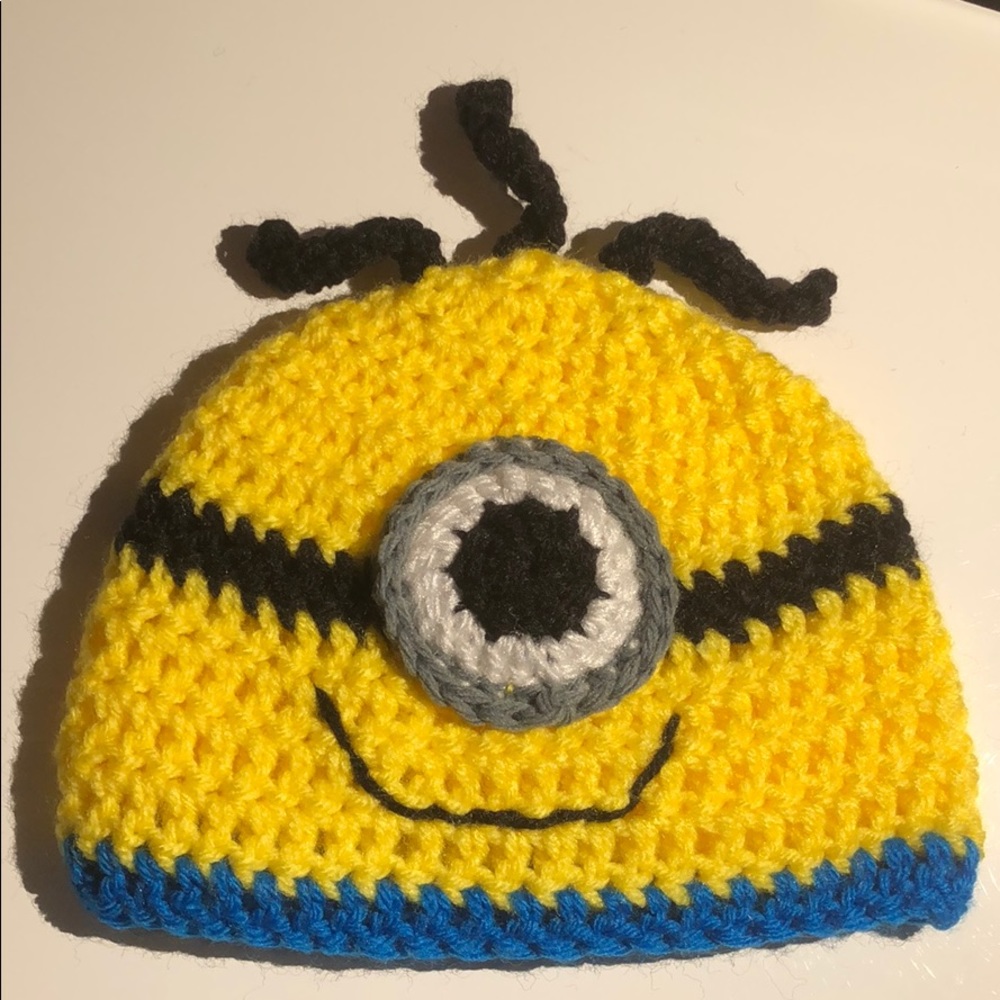 Baby minion hat photos prop hat beanie